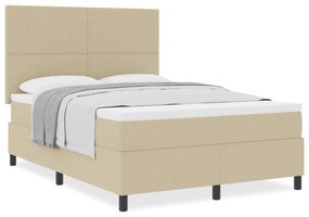 vidaXL κρεβάτι Box Spring  με Στρώμα Ανοιχτό Πράσινο Γκρι 140x200 εκ. Ύφασμα Βελουτέ
