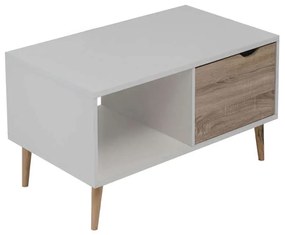 SIERA WHITE/S.OAK 100Χ60Χ43εκ.ΤΡΑΠΕΖΙ ΣΑΛΟΝΙΟΥ