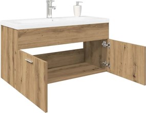 vidaXL ντουλάπι νιπτήρα με ενσωματωμένη λεκάνη Artisan Δρυς