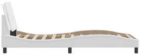 vidaXL Σκελετός Κρεβατιού Χωρίς Στρώμα Zadar Λευκό 100x200 εκ.Συνθετικό Δέρμα