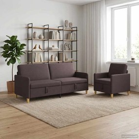vidaXL Σαλονάκι Σετ Με Αποθηκευτικό Χώρο 2 pcs Σκούρο Καφέ Πολυεστέρας