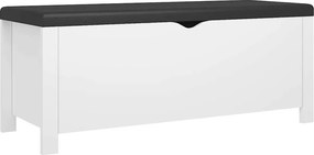 vidaXL Κουτί Αποθήκευσης Λευκό 105x40x45 εκ. Επεξ. Ξύλο με Μαξιλάρι