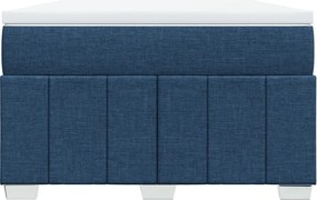 vidaXL Κρεβάτι Boxspring με Στρώμα Μπλε 120x200 εκ. Υφασμάτινο