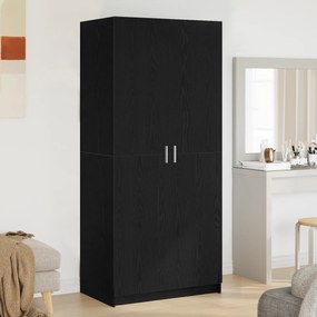 vidaXL Ντουλάπα Μαύρο Δρυς 80x51x180 εκ Επεξεργασμένο Ξύλο