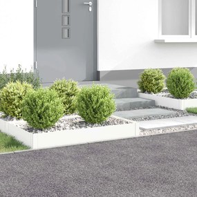 vidaXL Περίγραμμα γκαζόν 4 τμχ. 100 x 60 x 20 εκ. Ατσάλι Λευκό