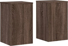 vidaXL Βάσεις Φυτών 2 Τεμ. Καφέ Δρυς 30x30x50 εκ. Επεξεργασμένο Ξύλο
