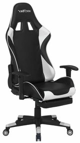 Καρέκλα gaming Berwyn 183, Άσπρο, Μαύρο, 124x55x60cm, 22 kg, Με ρόδες, Με μπράτσα, Μηχανισμός καρέκλας: Κλίση | Epipla1.gr
