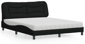 vidaXL Κρεβάτι Μαύρο 160x200 εκ. Υφασμάτινο