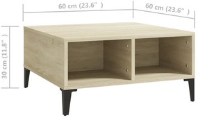 vidaXL Τραπεζάκι Σαλονιού Sonoma Δρυς 60x60x30 εκ. Επεξεργασμένο Ξύλο
