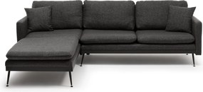 Γωνιακός Καναπές Σκούρο Γκρι MURURO 65x245x75