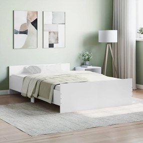 Πλαίσιο Κρεβατιού με Κεφαλάρι &amp; Ποδαρικό Λευκό 120 x 200 εκ.