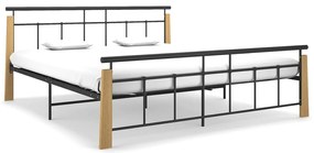 vidaXL Πλαίσιο Κρεβατιού 180 x 200 εκ. Μέταλλο/Μασίφ Ξύλο Δρυός
