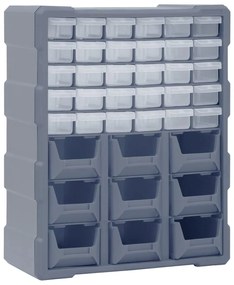 Κουτί Αποθήκευσης/Οργάνωσης με 39 Συρτάρια 38 x 16 x 47 εκ. - Γκρι