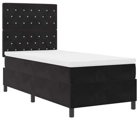 vidaXL Κρεβάτι με ελατήρια με στρώμα Μαύρο 90 x 200 cm Βελούδο
