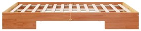 vidaXL Κρεβάτι δαπέδου Καφέ 150 x 200 cm Μασίφ ξύλο πεύκου