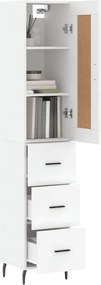 vidaXL Ντουλάπι Λευκό 34,5 x 34 x 180 εκ. από Επεξεργασμένο Ξύλο