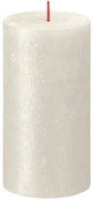 Bolsius Κεριά Κύλινδρος Ρουστίκ Shimmer 4 τεμ. Ιβουάρ 130 x 68 χιλ.