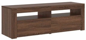 vidaXL Έπιπλο Τηλεόρασης με LED Καφέ Δρυς 120x35x40 εκ.