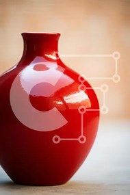 Intra Συλλεκτικό Ξύλινο Παζλ Plywood 4mm - Γυαλιστερό κόκκινο βάζο Σε Ξύλινο Κουτί - Διαστάσεις: 10x10 cm – 25 κομμάτια