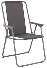 Καρέκλα Παραλίας Deval HM5148.01 Με Ψηλή Πλάτη Πτυσσόμενη Μεταλλική Grey