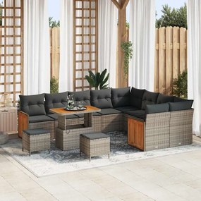 vidaXL Σετ Καναπέ Κήπου 12 pcs Γκρι 90 x 55 x 71 cm συνθετικό ρατάν