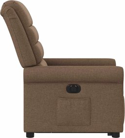 vidaXL Πολυθρόνα Ηλεκτρική Ανακλινόμενη Ανύψωση Σκ. Καφέ Υφασμάτινη