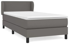 Κρεβάτι Boxspring με Στρώμα Γκρι 80 x 200 εκ. Συνθετικό Δέρμα 3127221