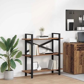 vidaXL Ράφι Βιβλίων 3 επιπέδων 100 x 33,5 x 102 εκ Επεξεργασμένο Ξύλο