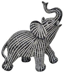 HAPPY ELEPHANT 1 DECO ΕΛΕΦΑΝΤΑΣ POLYRESIN ΜΑΥΡΟ ΛΕΥΚΟ 20,5x10xH22,5cm - Polyresin - 022118