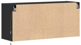 Έπιπλο Τοίχου Τηλεόρασης με LED Μαύρο 100x31x45 εκ. - Μαύρο