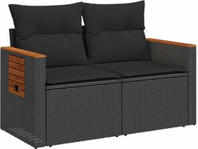 vidaXL Σετ Καναπέ 8 τμχ. Μαύρο 55 x 55 x 37 εκ Πολυ-ρακί και Χάλυβας