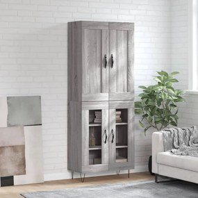 vidaXL Ντουλάπι Γκρι Sonoma 69,5 x 34 x 180 εκ. Επεξεργασμένο Ξύλο