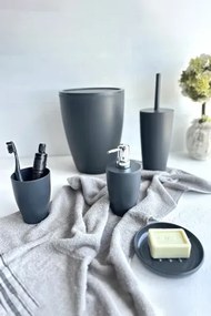 Stewehome Σετ μπάνιου 5 τεμαχίων από πλαστικό Γκρι
