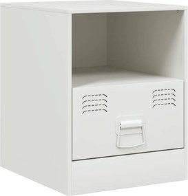 vidaXL Κομοδίνο Λευκό 34,5 x 39 x 44 εκ. από Χάλυβα