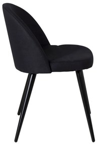 Venture Home Καρέκλες Τραπεζαρίας Velvet 2 τεμ. Μαύρες από Πολυεστέρα - Μαύρο