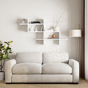 Ραφιέρα τοίχου Halic Megapap χρώμα λευκό 150x22x82εκ.