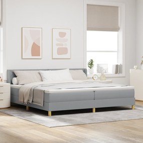 vidaXL Κρεβάτι Box Spring, Ανοιχτό Γκρι, 200x200 cm Υφασμάτινο