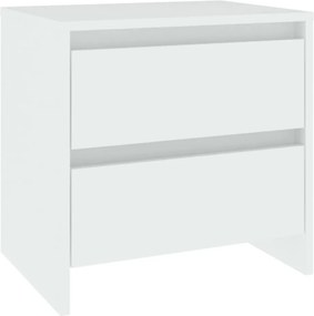 vidaXL Κομοδίνα 2 τεμ. Λευκά 45 x 34,5 x 44,5 εκ. από Επεξ. Ξύλο