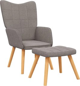 vidaXL Πολυθρόνα Relax Taupe Υφασμάτινη με Σκαμπό