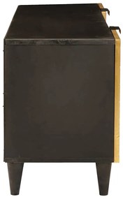 vidaXL Ντουλάπι TV Μαύρο και Χρυσό 105 x 33 x 46 εκ Μασίφ ξύλο μάνγκο