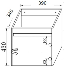 Πάγκος μπάνιου με Νιπτήρα REA 40 Καφέ 40x40x43 εκ.