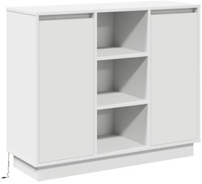 vidaXL Κονσόλα με LED Λευκή 90x32x75 εκ. Κατασκευασμένο ξύλο