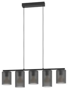 Φωτιστικό Οροφής - Ράγα Colomera 901163 80x12x110cm 5xE27 Black-Smoke Eglo