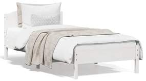vidaXL Σκελετός Κρεβατιού Χωρίς Στρώμα Λευκό 100x200 εκ. Μασίφ Πεύκο