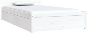 vidaXL Πλαίσιο Κρεβατιού με Συρτάρια Λευκό 90 x 190 εκ Single