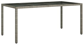 vidaXL Τραπέζι Φαγητού Κήπου Γκρι 190x90x75 εκ Πολυ Ρατάν
