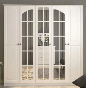 Πενταφυλλη Ντουλαπα Λευκο Ματ RB 52x175x184