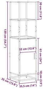 Highboard Grey Sonoma Κατασκευασμένο ξύλο και μέταλλο 849047