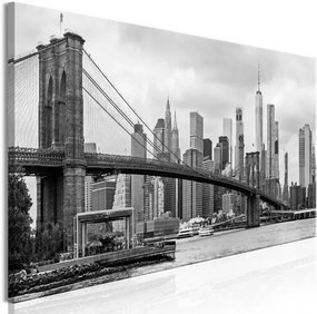 Πίνακας - Road to Manhattan (1 Part) Narrow Black and White - 120x40