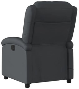 vidaXL Πολυθρόνα Μασάζ Ανακλινόμενη Ηλεκτρική Μαύρη Γνήσιο Δέρμα